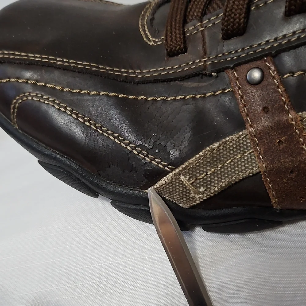 Skechers Men's Size 12 Blake Relaxed Step Brown Leather Casual Work Shoes 63385 - Picture 9 of 16